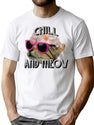 Chill And Meow Bootleg Graphic T-Shirt - White