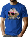 Chill And Meow Bootleg Graphic T-Shirt - Blue