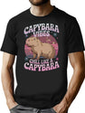 Chill Like A Capybara Vintage 80S Bootleg Aesthetic Bootleg Graphic T-Shirt - Black