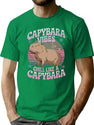 Chill Like A Capybara Vintage 80S Bootleg Aesthetic Bootleg Graphic T-Shirt - Green