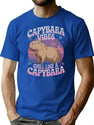 Chill Like A Capybara Vintage 80S Bootleg Aesthetic Bootleg Graphic T-Shirt - Blue