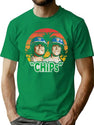 Chips Tv Show Retro Worn T-Shirt for Men & Women, T-Shirts Graphic Tee - Green