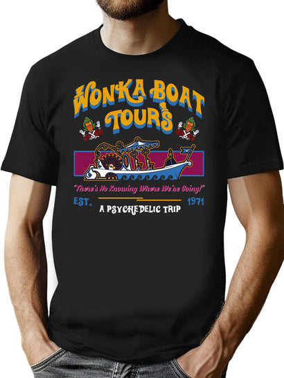 Chocolate Boat Tours Dks T-Shirt for Men & Women, T-Shirts Graphic Tee - Black