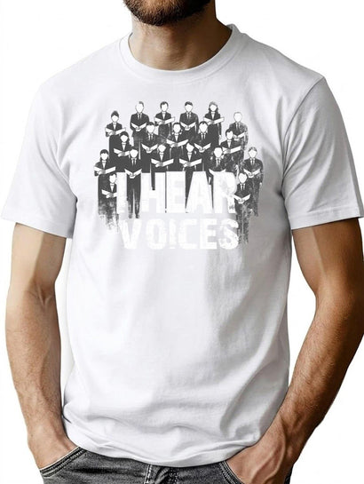 Choir Teacher Director I Hear Voices Funny Chorister Gift T-Shirt for Men & Women, T-Shirts Graphic Tee - Black