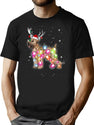 Christmas Lights Soft Coated Wheaten Terrier Dog T-Shirt for Men & Women, T-Shirts Graphic Tee - Black