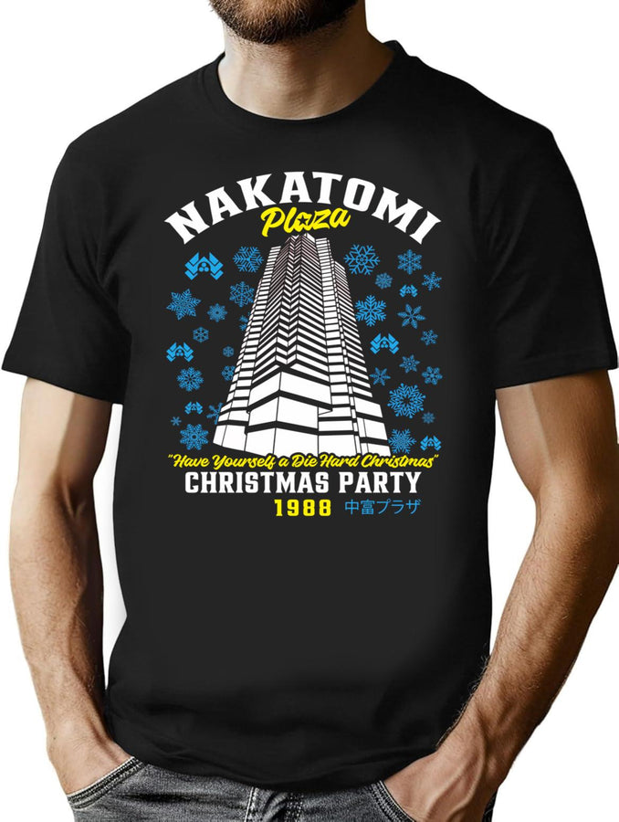 Christmas Nakatomi Building Die Hard T-Shirt for Men & Women, T-Shirts Graphic Tee - Black