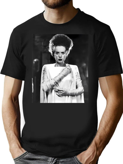 Classic Bride Of Frankenstein T-Shirt for Men & Women, T-Shirts Graphic Tee - Black