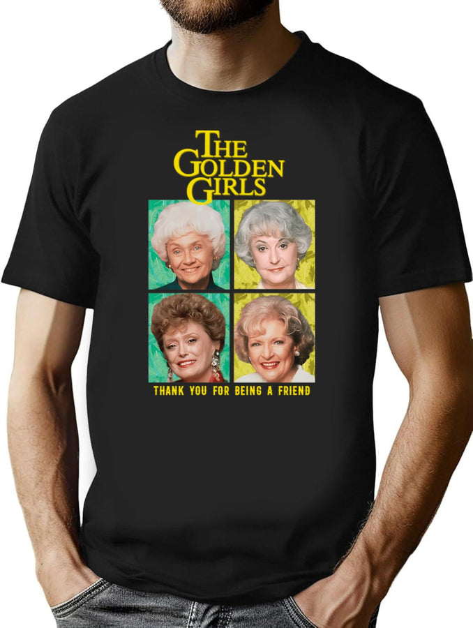 Classic Christmas Golden Girls Gift T-Shirt for Men & Women, T-Shirts Graphic Tee - Black
