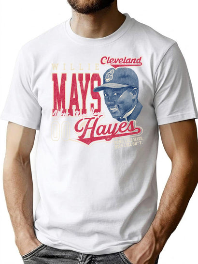 Cleveland Willie Mays Hayes Worn T-Shirt for Men & Women, T-Shirts Graphic Tee - Black