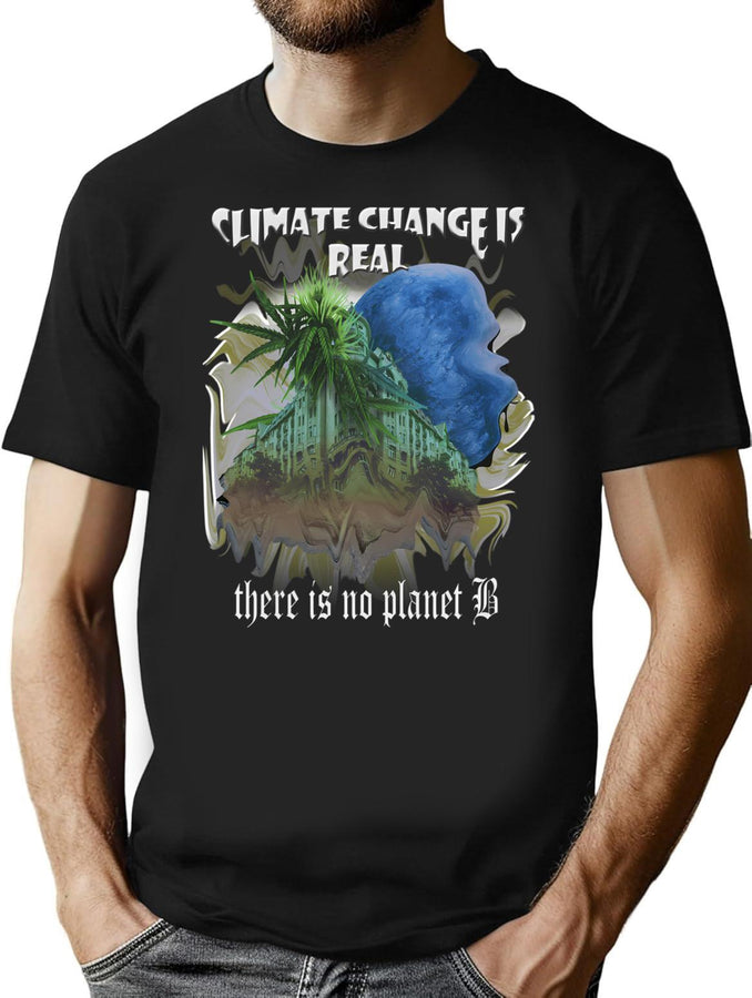 Climate Change Is Real Graohic Design Premium Bootleg Graphic T-Shirt - Black
