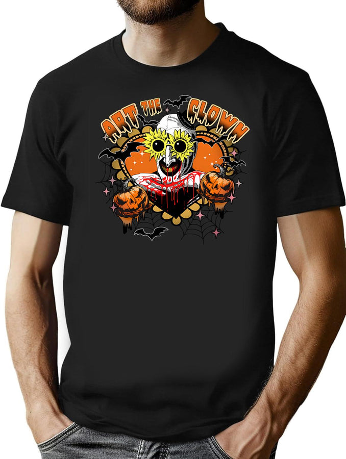 Clown Happy Holliday Halloween T-Shirt for Men & Women, T-Shirts Graphic Tee - Black