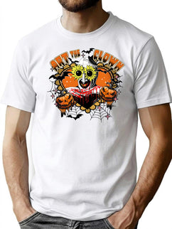 Clown Happy Holliday Halloween T-Shirt for Men & Women, T-Shirts Graphic Tee - Black