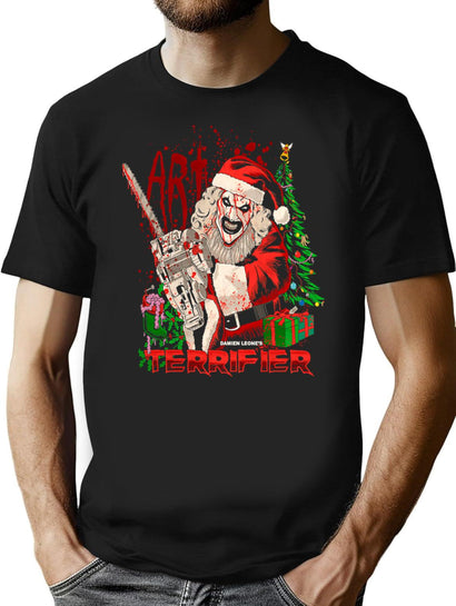 Clown Santa - Terrifier Christmas T-Shirt for Men & Women, T-Shirts Graphic Tee - Black