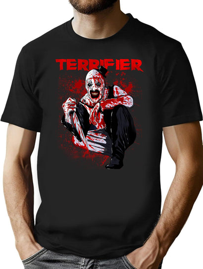 Clown Terrifier Character T-Shirt for Men & Women, T-Shirts Graphic Tee - Black