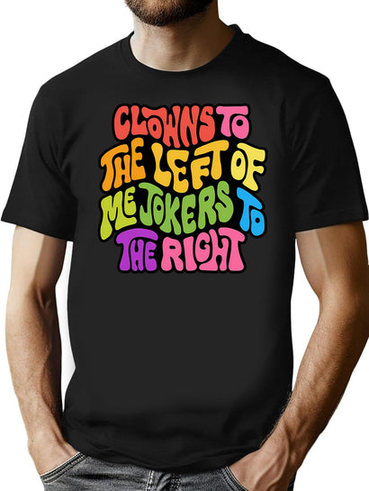 Clowns And Jokers Word Art T-Shirt for Men & Women, T-Shirts Graphic Tee - Black