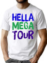 Colorful Design Hella Mega Tour Bootleg Graphic T-Shirt - White
