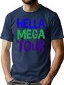 Colorful Design Hella Mega Tour Bootleg Graphic T-Shirt - Navy