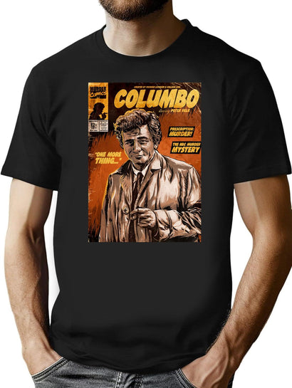 Columbo Tv Show Comic Black T-Shirt - Black