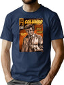 Columbo Tv Show Comic Premium Heavyweight Cotton T-Shirt - Navy