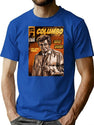 Columbo Tv Show Comic Premium Heavyweight Cotton T-Shirt - Blue