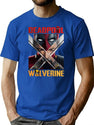 Comedic Deeaddpoolwolverine Bootleg Graphic T-Shirt - Blue