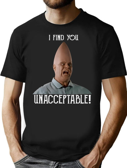 Coneheads Funny Beldar Conehead I Find You Unacceptable Vintage Simple Movie T-Shirt for Men & Women, T-Shirts Graphic Tee - Black