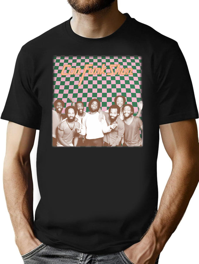 Confunkshun Retro Aesthetic Design Bootleg Graphic T-Shirt - Black
