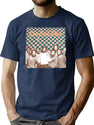 Confunkshun Retro Aesthetic Design Bootleg Graphic T-Shirt - Navy