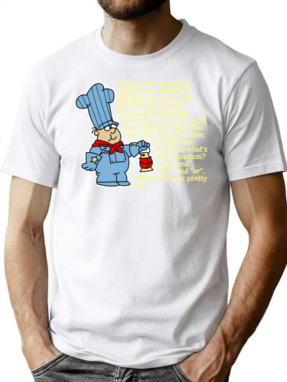 Conjunction Junction Conductor Lyrics T-Shirt for Men & Women, T-Shirts Graphic Tee - Black