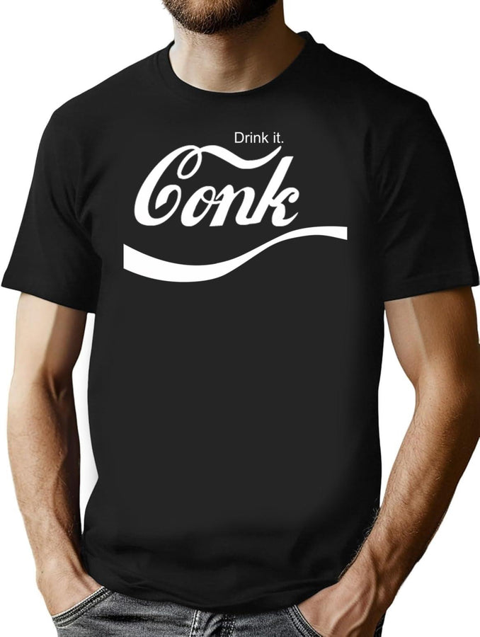 Conk - Parody Beverage Drink Logo Bootleg Graphic T-Shirt - Black
