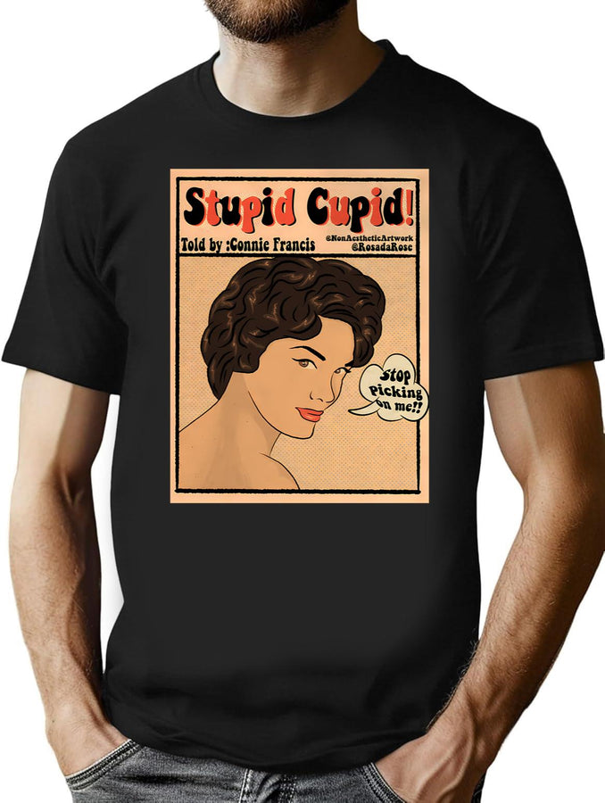 Connie Francis T-Shirt for Men & Women, T-Shirts Graphic Tee - Black