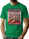 Constantinople - Istanbul Travel Poster T-Shirt for Men & Women, T-Shirts Graphic Tee - Green