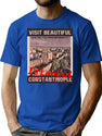 Constantinople - Istanbul Travel Poster T-Shirt for Men & Women, T-Shirts Graphic Tee - Blue