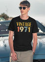 Cool 1971 Bday T-Shirt Funny Vintage 54Th Birthday Gift For Women Men T-Shirt for Men & Women, T-Shirts Graphic Tee - Navy