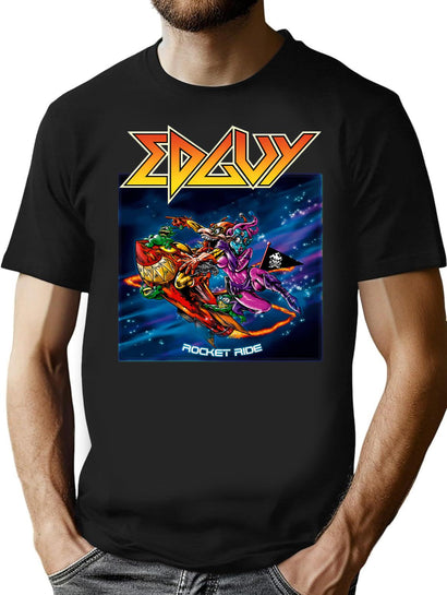 Cool Edguy Band Rocket Ride T-Shirt for Men & Women, T-Shirts Graphic Tee - Black