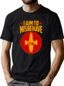 Cool SciFi I Aim to Misbehave Black T-Shirt - Green