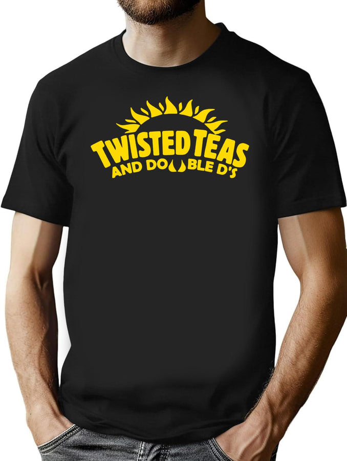 Cool Twisted Teas y Double DS Front and Back Front & Back Camiseta Negra Premium Heavyweight Cotton T-Shirt - Black