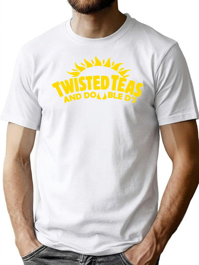 Cool Twisted Teas y Double DS Front and Back Front & Back Camiseta Negra Premium Heavyweight Cotton T-Shirt - Black