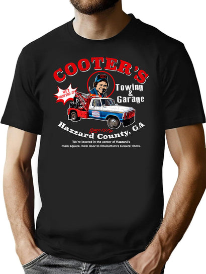Cooter'S Towing Worn Hazzard County Dks T-Shirt for Men & Women, T-Shirts Graphic Tee - Black