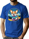 Corgi Ready For Snowboarding T-Shirt for Men & Women, T-Shirts Graphic Tee - Blue