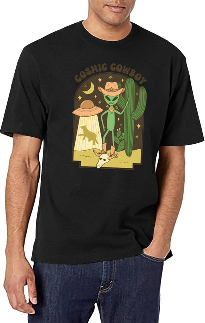 Cosmic Cowboy T-Shirt for Men & Women, T-Shirts Graphic Tee - Black