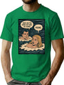 Couple Bathing Funny Vintage Comic Design T-Shirt for Men & Women, T-Shirts Graphic Tee - Green