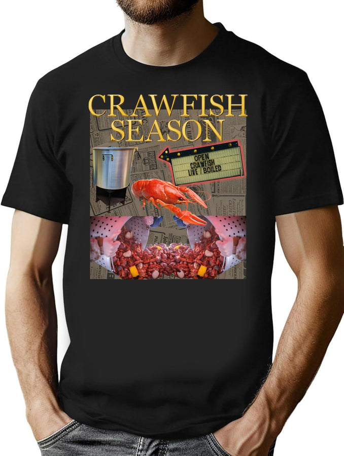 Crawfish Season - Bootleg Vibes Bootleg Graphic T-Shirt - Black