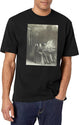 Creepy Etching Illustration - A Man Reels From An Evil Shadow T-Shirt for Men & Women, T-Shirts Graphic Tee - White