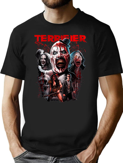 Creepy Terrifier Horror Movie 90S Vintage T-Shirt for Men & Women, T-Shirts Graphic Tee - Black