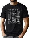 Cricket Cricketer Batsman Bowler Vintage Sports Patent Print T-Shirt for Men & Women, T-Shirts Graphic Tee - Green