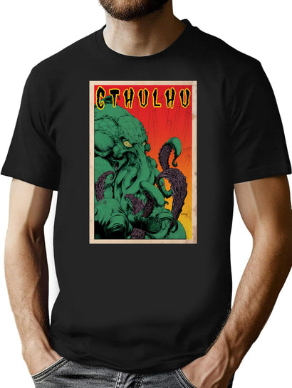 Cthulhu (Vintage) T-Shirt for Men & Women, T-Shirts Graphic Tee - Black