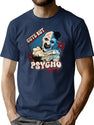 Cute But Psycho Halloween Retro Art The Clown T-Shirt for Men & Women, T-Shirts Graphic Tee - Navy