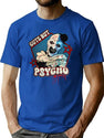 Cute But Psycho Halloween Retro Art The Clown T-Shirt for Men & Women, T-Shirts Graphic Tee - Blue