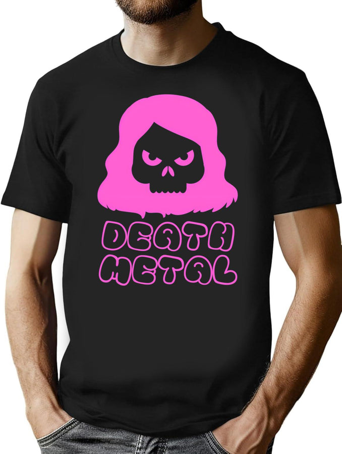 Cute Death Metal Bootleg Graphic T-Shirt - Black